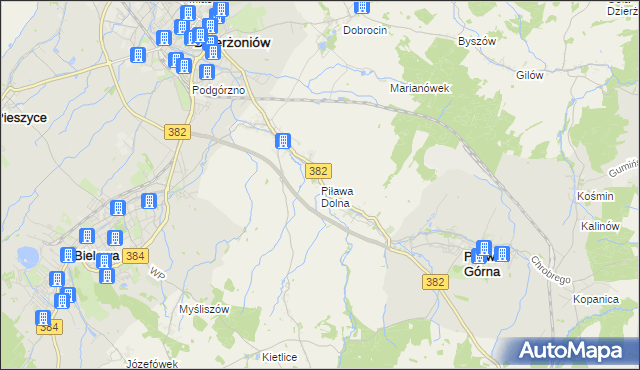mapa Piława Dolna, Piława Dolna na mapie Targeo