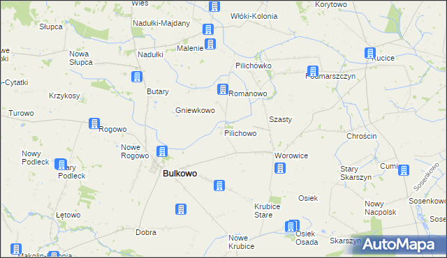mapa Pilichowo gmina Bulkowo, Pilichowo gmina Bulkowo na mapie Targeo