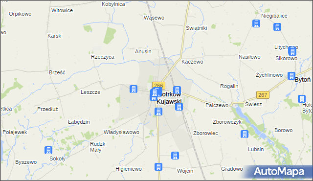 mapa Piotrków Kujawski, Piotrków Kujawski na mapie Targeo