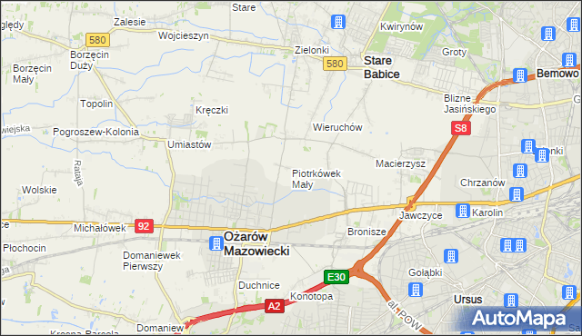 mapa Piotrkówek Mały, Piotrkówek Mały na mapie Targeo