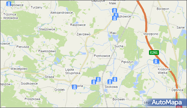 mapa Piotrkowice gmina Prusice, Piotrkowice gmina Prusice na mapie Targeo