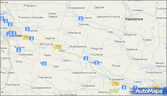 mapa Piotrkowice Wielkie, Piotrkowice Wielkie na mapie Targeo