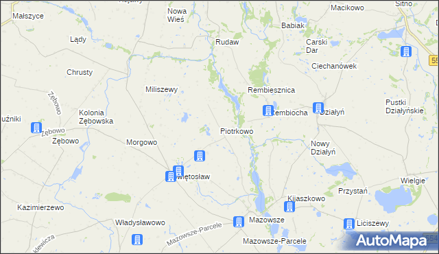 mapa Piotrkowo gmina Ciechocin, Piotrkowo gmina Ciechocin na mapie Targeo
