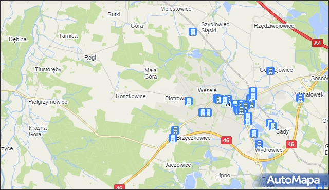 mapa Piotrowa, Piotrowa na mapie Targeo