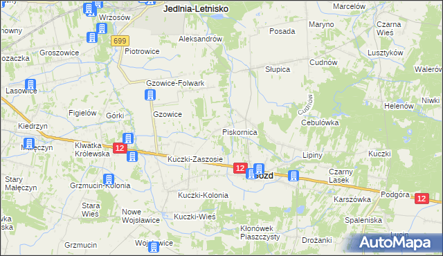 mapa Piskornica, Piskornica na mapie Targeo