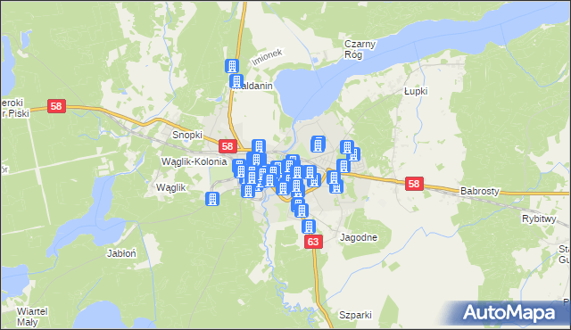 mapa Pisz, Pisz na mapie Targeo