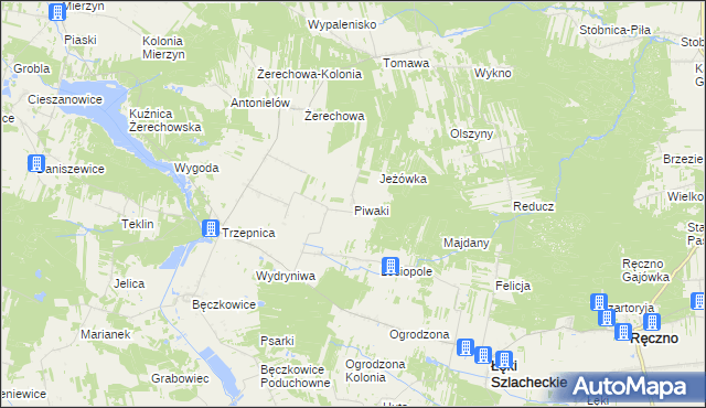 mapa Piwaki, Piwaki na mapie Targeo