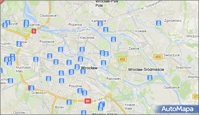 mapa Plac Grunwaldzki, Plac Grunwaldzki na mapie Targeo