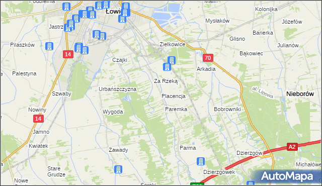 mapa Placencja, Placencja na mapie Targeo