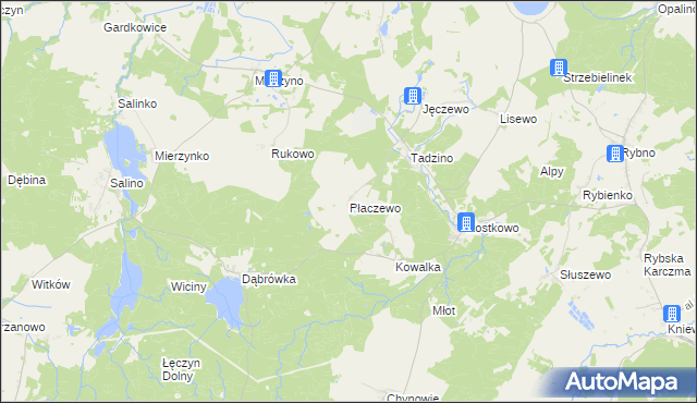 mapa Płaczewo gmina Gniewino, Płaczewo gmina Gniewino na mapie Targeo