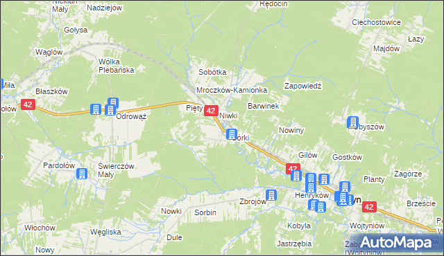 mapa Płaczków, Płaczków na mapie Targeo