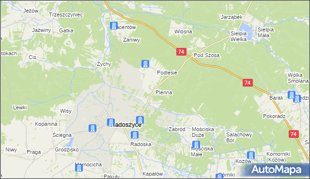 mapa Plenna, Plenna na mapie Targeo