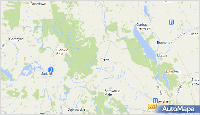 mapa Plewki gmina Olecko, Plewki gmina Olecko na mapie Targeo