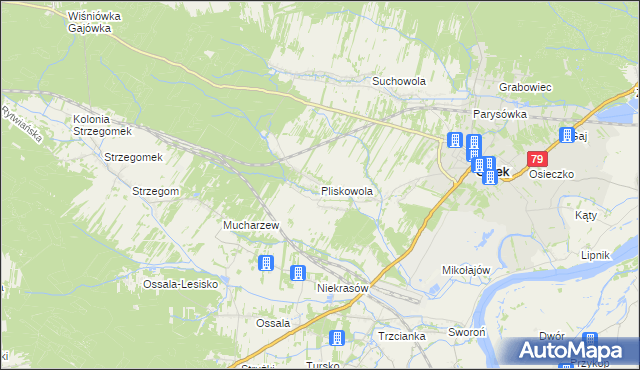 mapa Pliskowola, Pliskowola na mapie Targeo