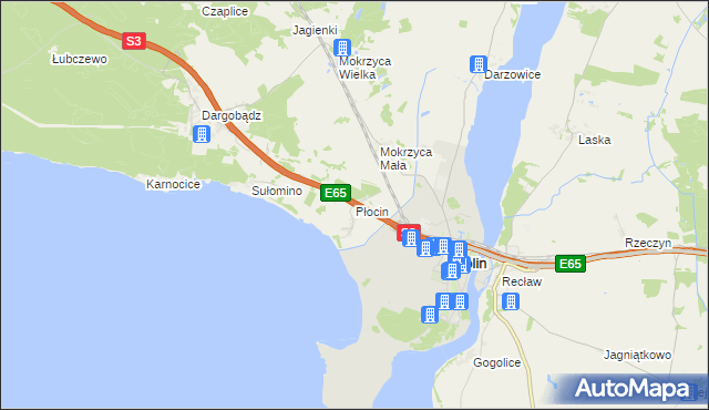 mapa Płocin, Płocin na mapie Targeo