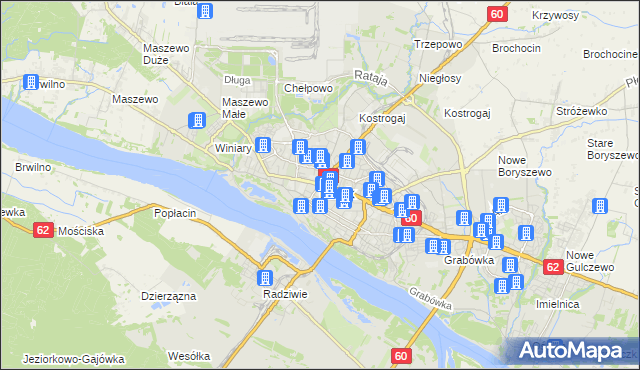 mapa Płock, Płock na mapie Targeo