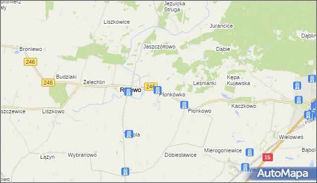 mapa Płonkówko, Płonkówko na mapie Targeo