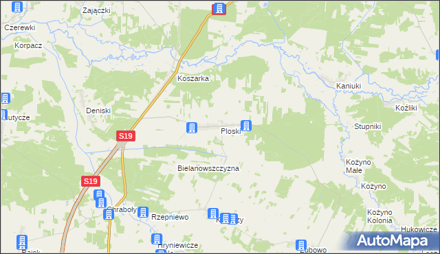 mapa Ploski, Ploski na mapie Targeo