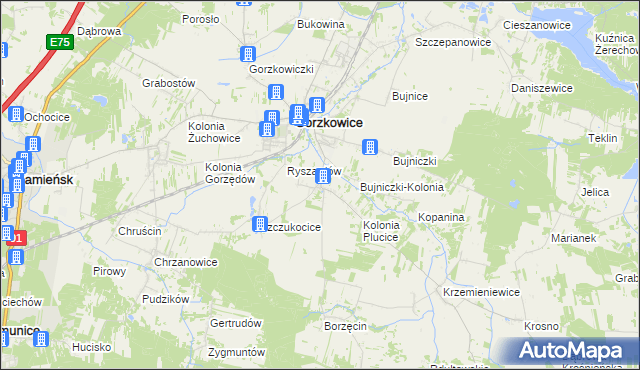mapa Plucice, Plucice na mapie Targeo