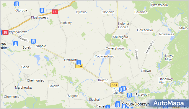 mapa Poćwiardowo, Poćwiardowo na mapie Targeo