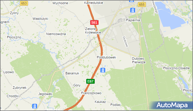 mapa Poddubówek, Poddubówek na mapie Targeo