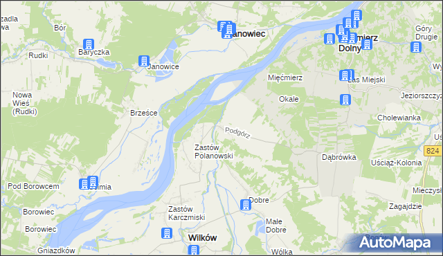 mapa Podgórz gmina Wilków, Podgórz gmina Wilków na mapie Targeo