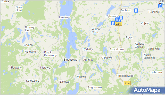 mapa Podjazy, Podjazy na mapie Targeo