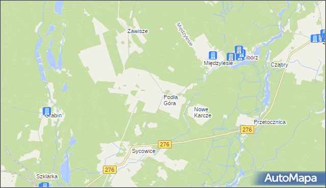 mapa Podła Góra, Podła Góra na mapie Targeo