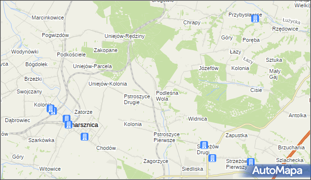 mapa Podleśna Wola, Podleśna Wola na mapie Targeo