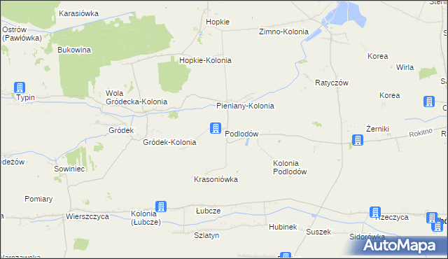 mapa Podlodów gmina Łaszczów, Podlodów gmina Łaszczów na mapie Targeo