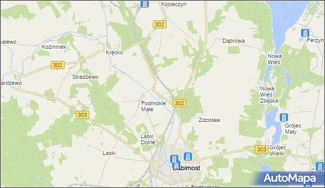 mapa Podmokle Wielkie, Podmokle Wielkie na mapie Targeo