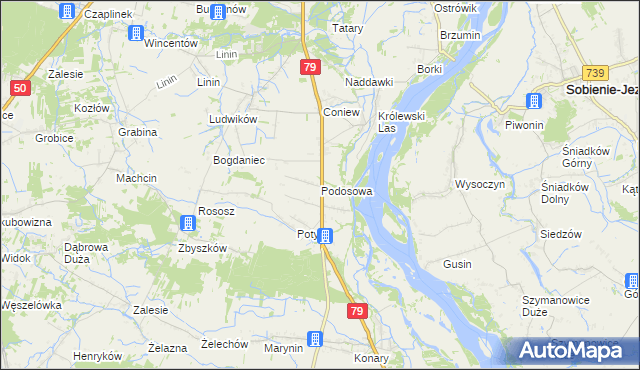 mapa Podosowa, Podosowa na mapie Targeo