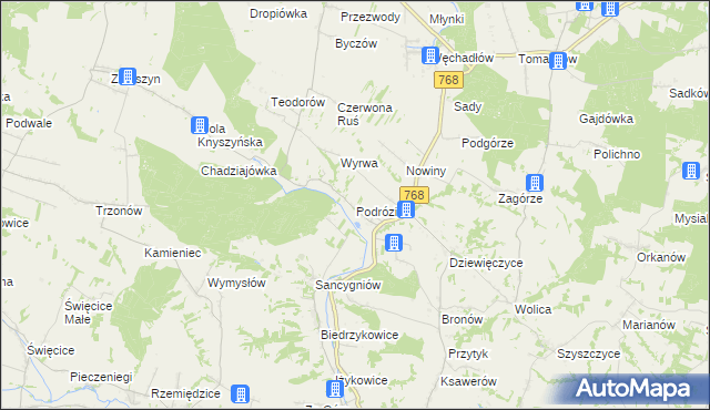 mapa Podrózie, Podrózie na mapie Targeo