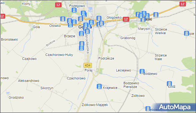 mapa Podrzecze gmina Piaski, Podrzecze gmina Piaski na mapie Targeo