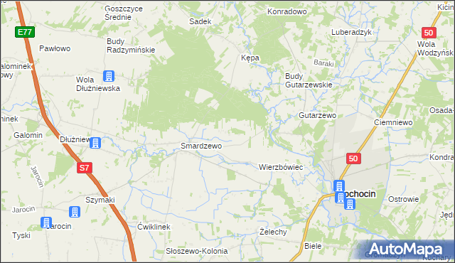 mapa Podsmardzewo, Podsmardzewo na mapie Targeo