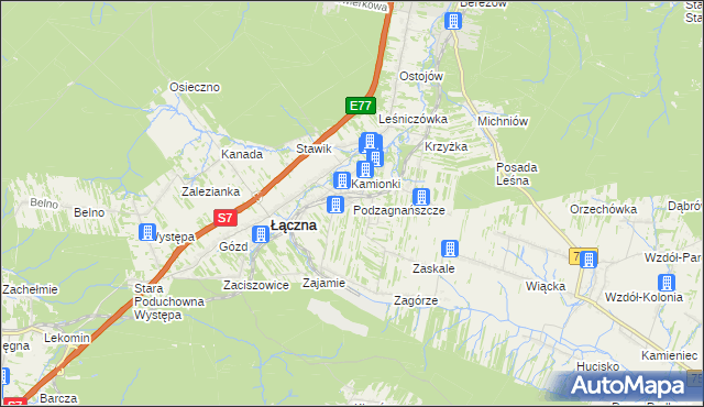 mapa Podzagnańszcze, Podzagnańszcze na mapie Targeo