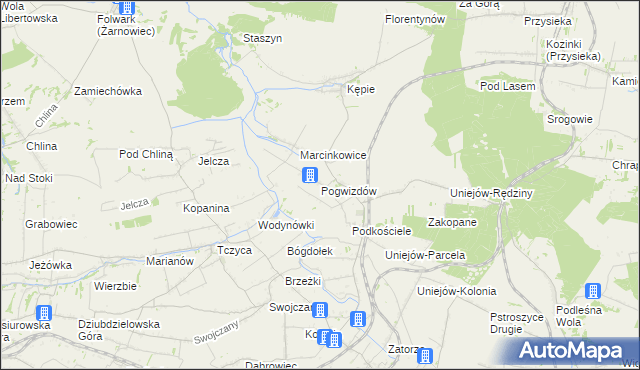 mapa Pogwizdów gmina Charsznica, Pogwizdów gmina Charsznica na mapie Targeo