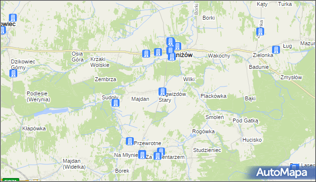 mapa Pogwizdów Stary, Pogwizdów Stary na mapie Targeo