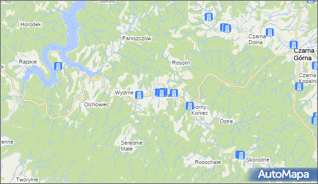 mapa Polana gmina Czarna, Polana gmina Czarna na mapie Targeo