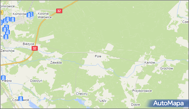 mapa Pole gmina Gubin, Pole gmina Gubin na mapie Targeo