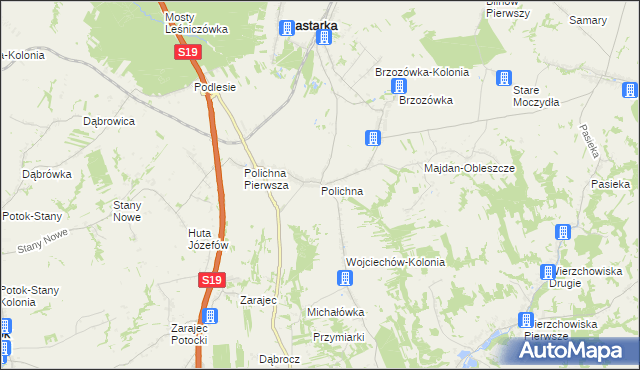 mapa Polichna, Polichna na mapie Targeo