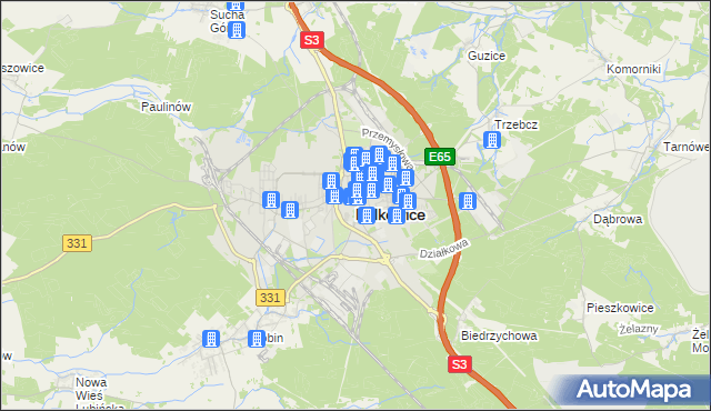 mapa Polkowice, Polkowice na mapie Targeo