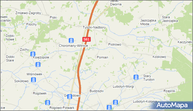 mapa Pomian, Pomian na mapie Targeo