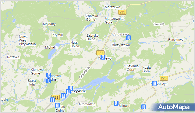 mapa Pomlewo, Pomlewo na mapie Targeo