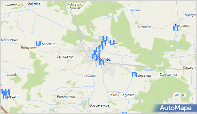 mapa Poniec, Poniec na mapie Targeo