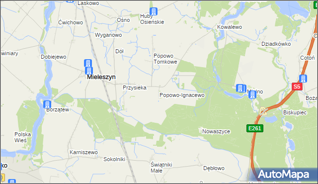 mapa Popowo-Ignacewo, Popowo-Ignacewo na mapie Targeo