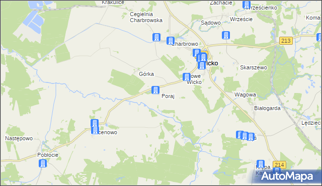 mapa Poraj gmina Wicko, Poraj gmina Wicko na mapie Targeo