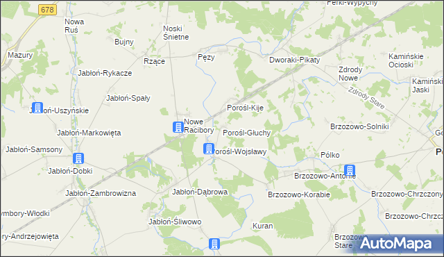 mapa Porośl-Głuchy, Porośl-Głuchy na mapie Targeo