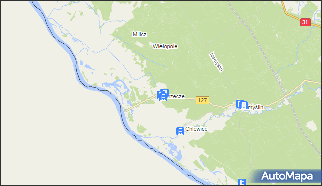 mapa Porzecze gmina Boleszkowice, Porzecze gmina Boleszkowice na mapie Targeo