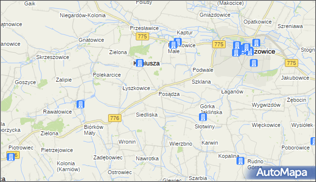 mapa Posądza, Posądza na mapie Targeo
